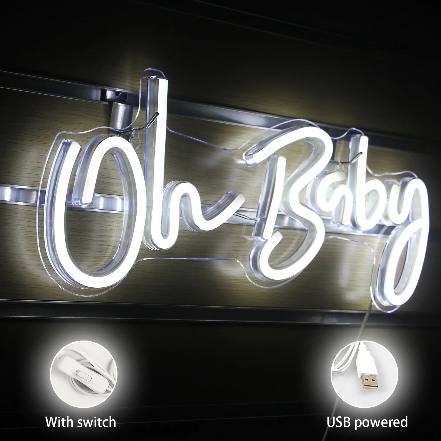 Oh Baby 5V USB LED Neon Sign - Budget Friendly