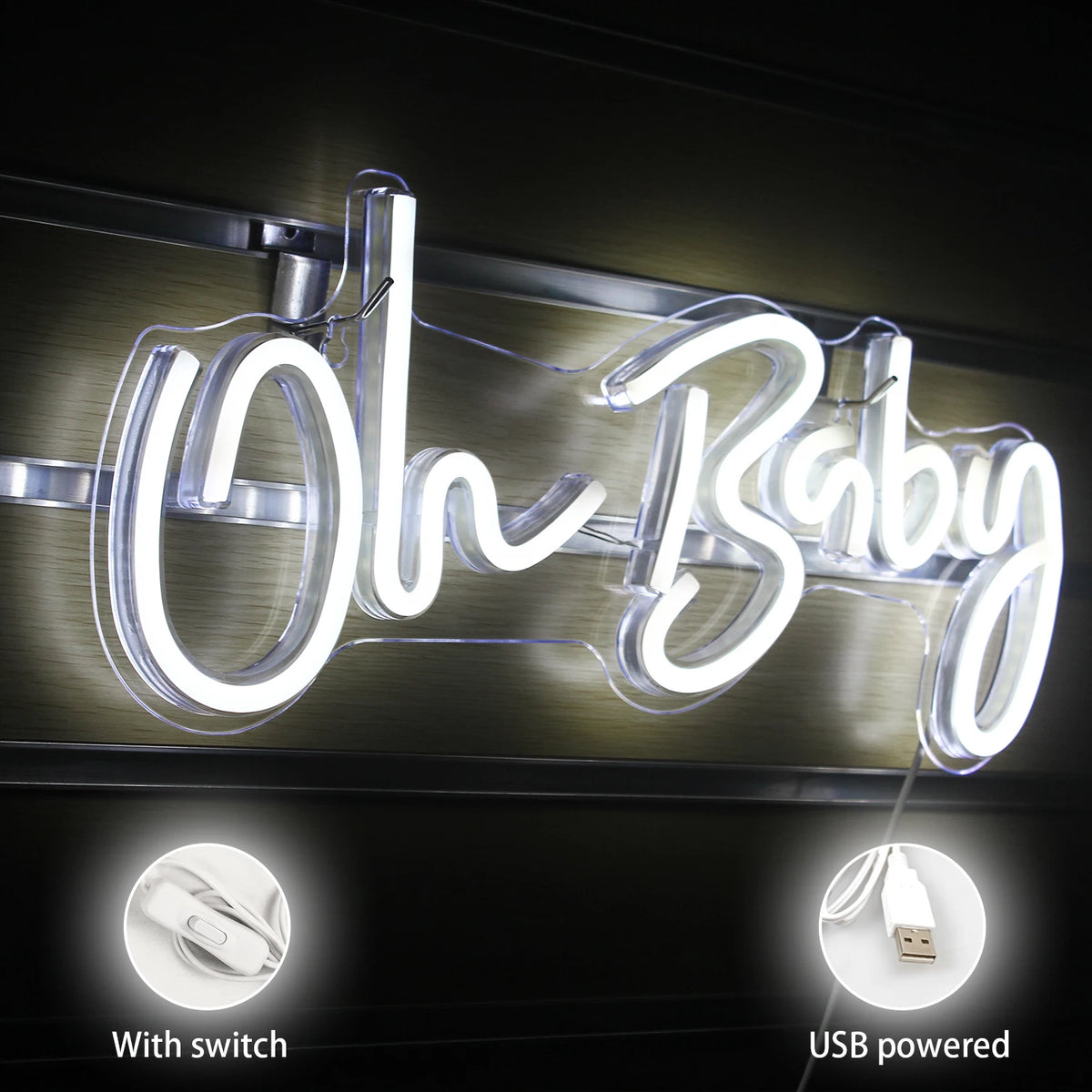 Oh Baby 5V USB LED Neon Sign - Budget Friendly