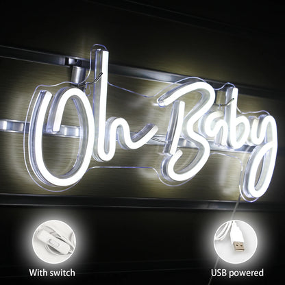 Oh Baby 5V USB LED Neon Sign - Budget Friendly