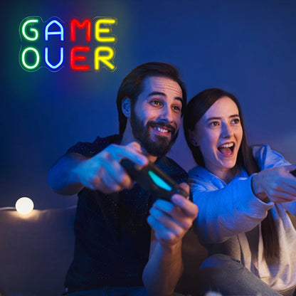 Game Over 5V USB LED Neon Sign - Budget Friendly