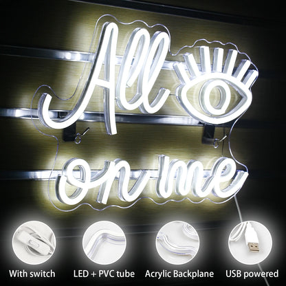 All Eyes on Me 5V USB LED Neon Sign - Budget Friendly