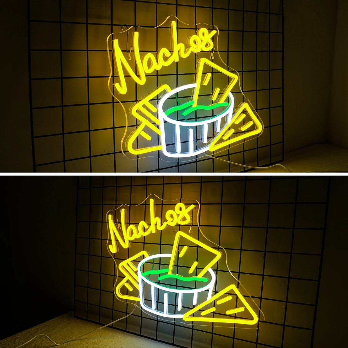 Nachos – Tortillachips en dip – LED-neonreclame (5 V USB)