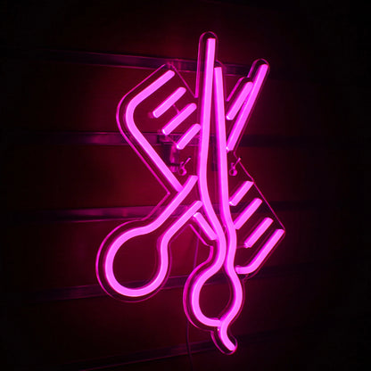 Scissors Comb 5V USB LED Neon Sign - Budget Friendly