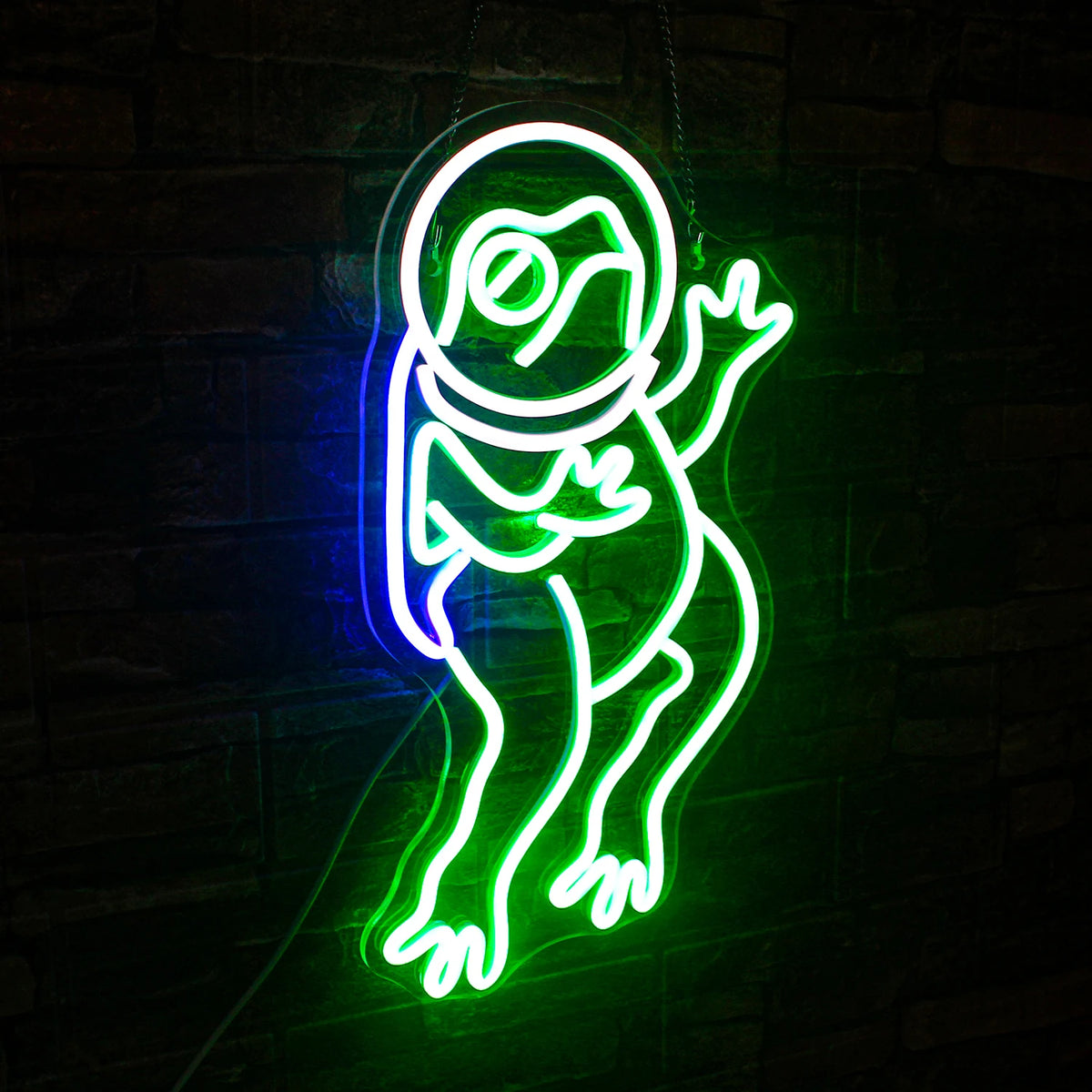 Groene kikker – LED-neonbord (5 V USB)