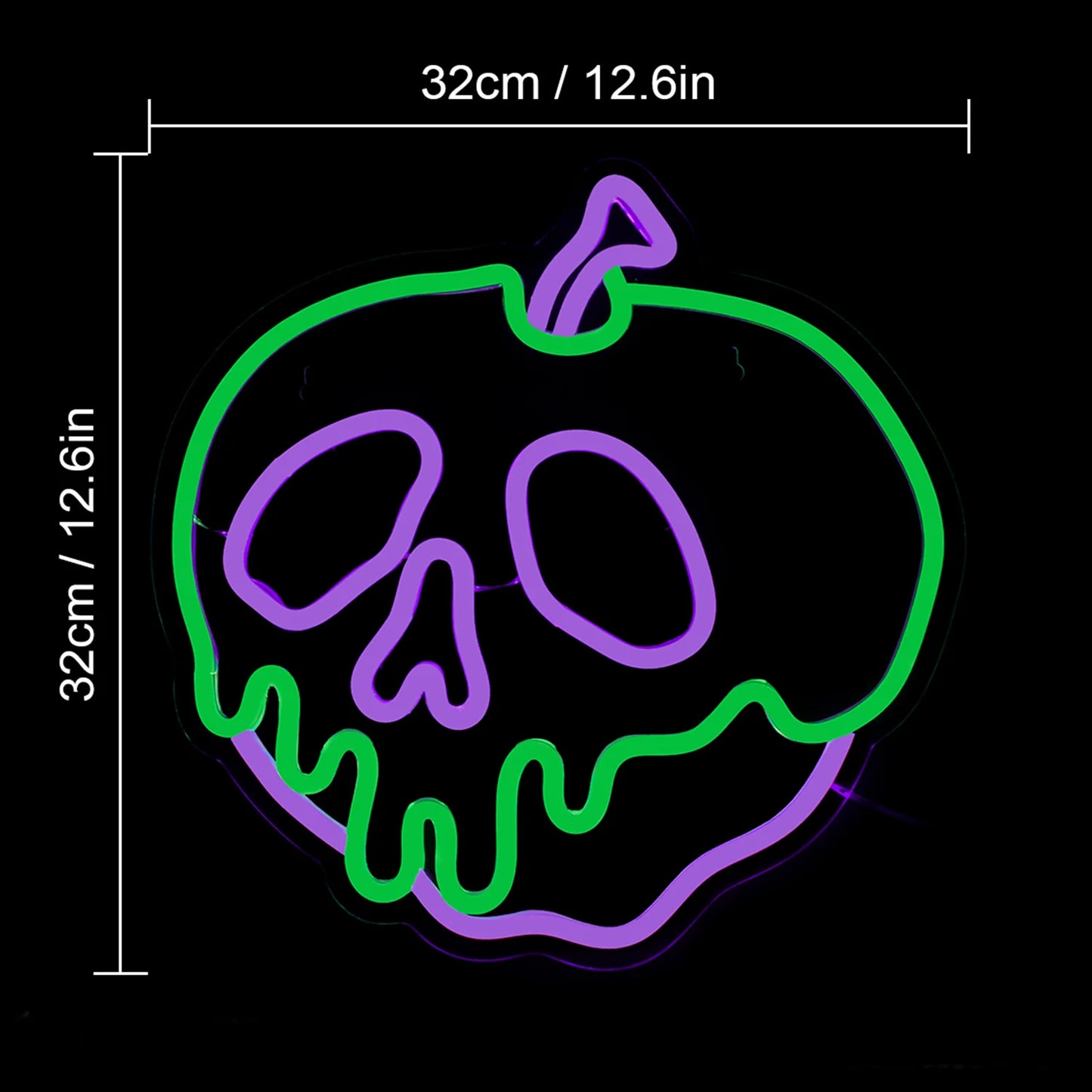 Skull Apple 5V USB LED Neon Sign - Budget Friendly