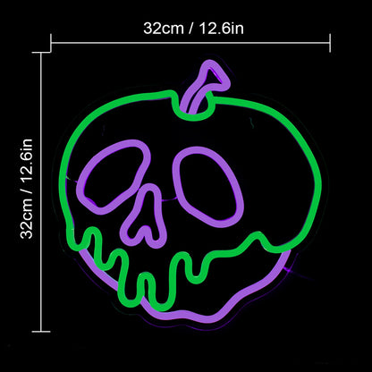 Skull Apple 5V USB LED Neon Sign - Budget Friendly