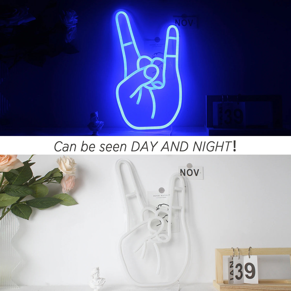 Rock Hand Gesture 5V USB LED Neon Sign - Budget Friendly