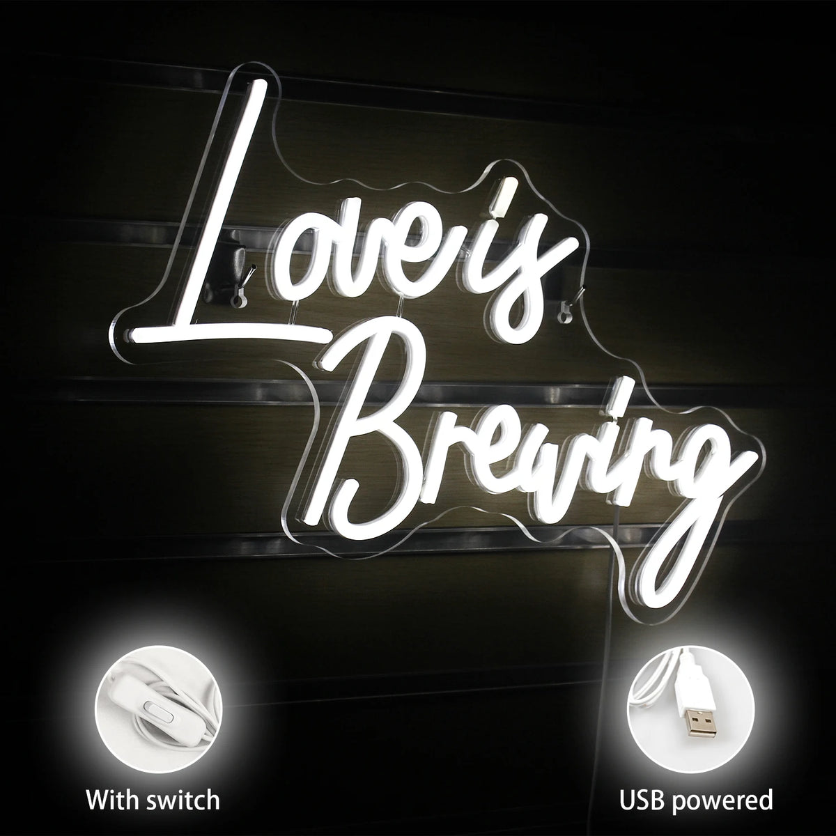 Love Is Brewing – LED-neonbord (5 V USB)