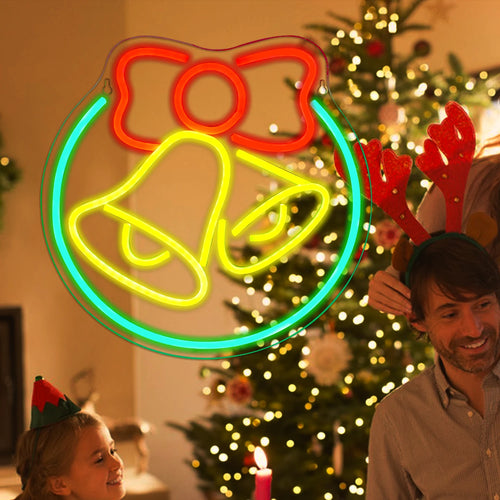 Kerstklok – LED-neonbord (5 V USB)