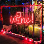 Wine – Wijnglas in plaats van de i – LED-neonreclame (5 V USB)