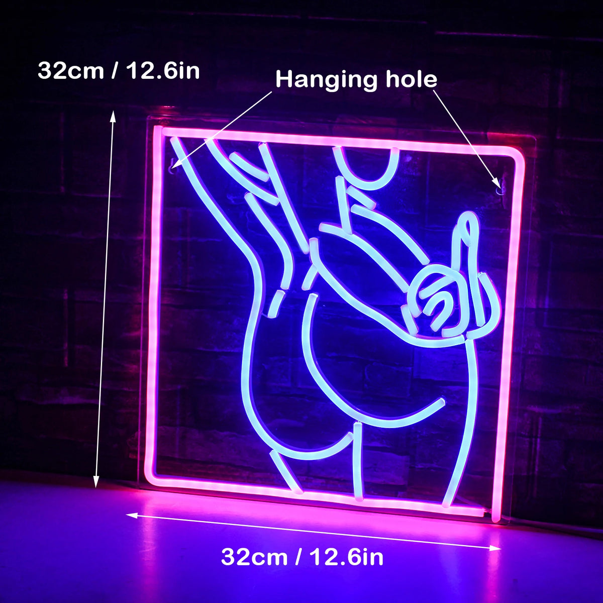 Omtrek van een vrouwenlichaam – LED-neonbord (5 V USB)