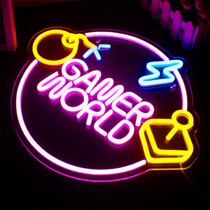 Game World 5V USB LED Neon Sign - Budget Friendly