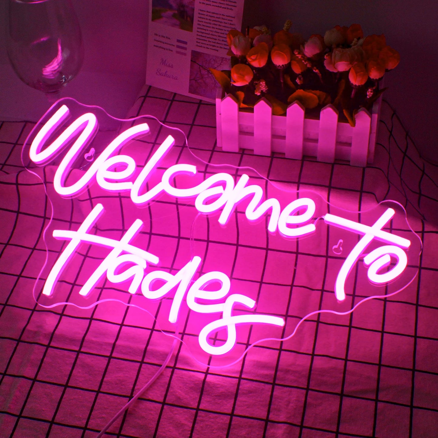 Welcome to Hades 5V USB LED Neon Sign - Budget Friendly