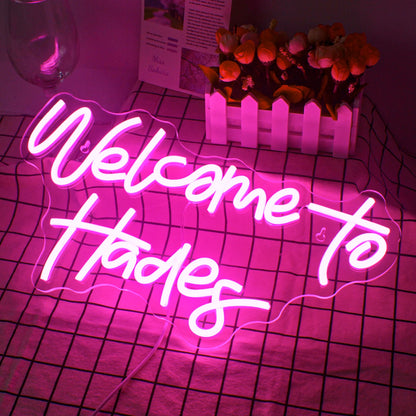 Welcome to Hades 5V USB LED Neon Sign - Budget Friendly