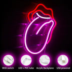 Sexy Flame Red Lips Big Tongue 5V Mini USB LED Neon Sign - Budget Friendly