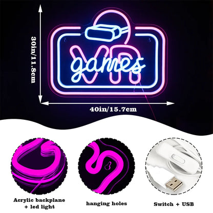 VR Game 5V USB LED Neon Sign - Budget Friendly