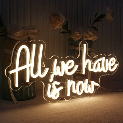 All We Have Is Now 5V USB LED Neon Sign - Budget Friendly
