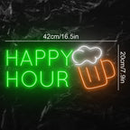 HAPPY HOUR – Bierpul – LED-neonreclame (5 V USB)