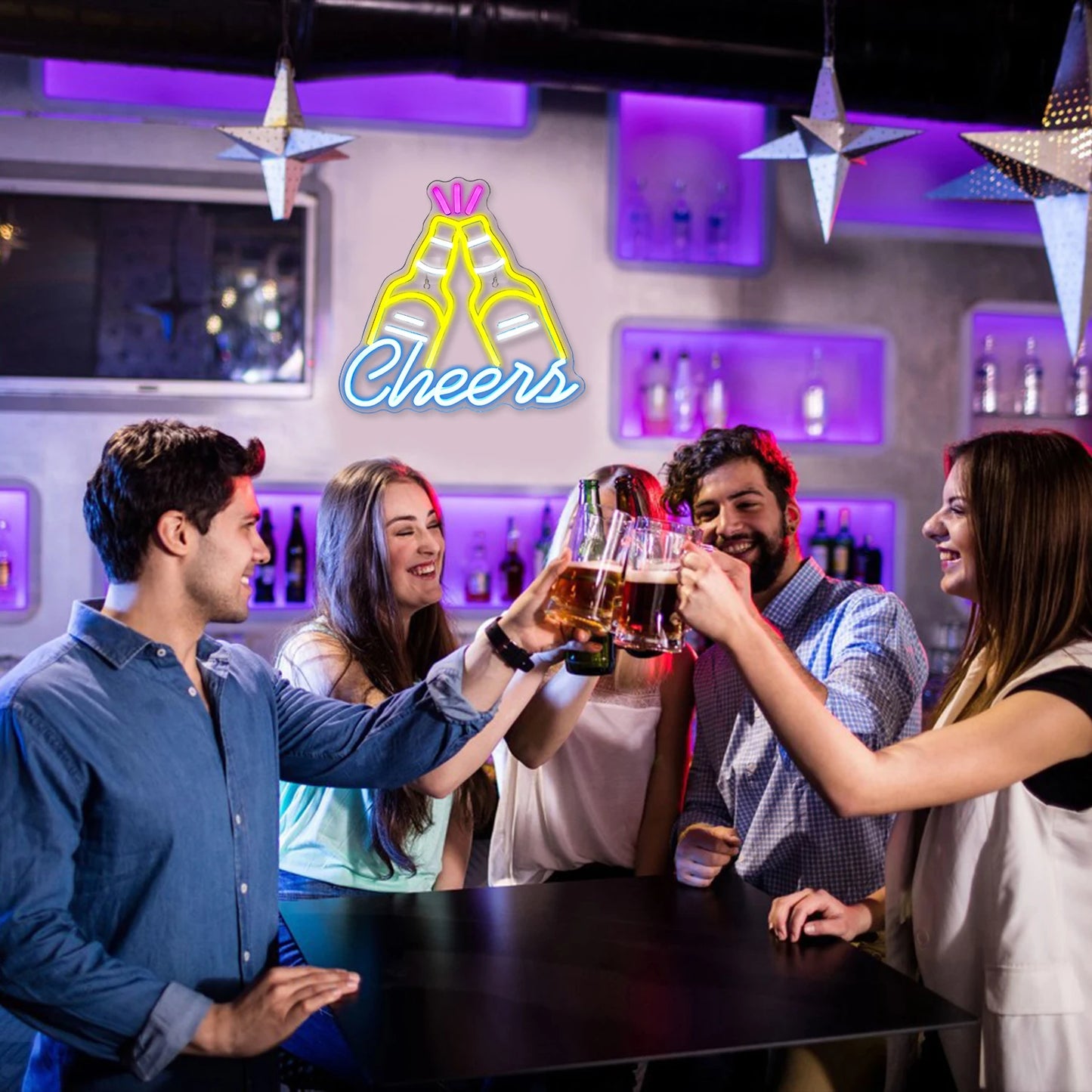 Bar Cheers 5V USB LED Neon Sign - Budget Friendly