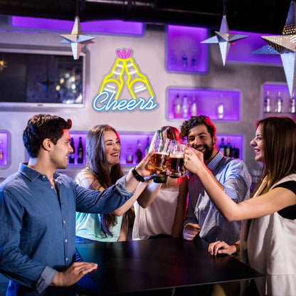 Bar Cheers 5V USB LED Neon Sign - Budget Friendly