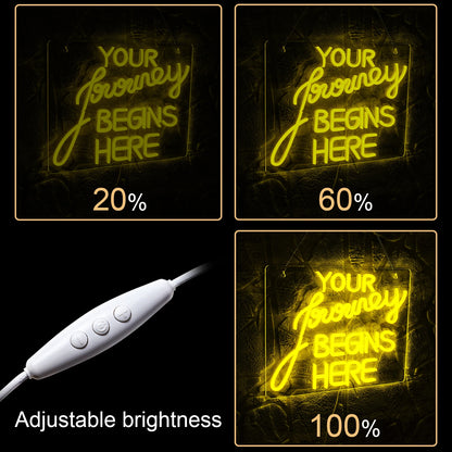 Journey Begin 5V USB LED Neon Sign - Budget Friendly
