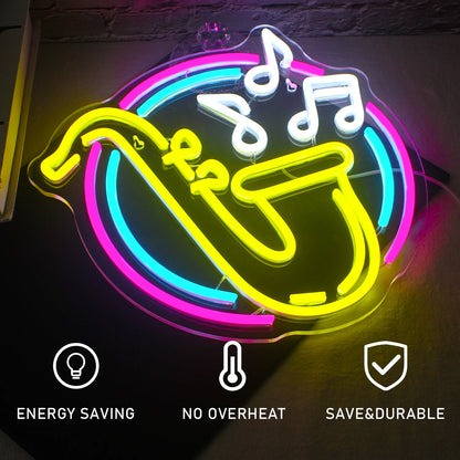 Saxophone 5V USB LED Neon Sign - Budget Friendly