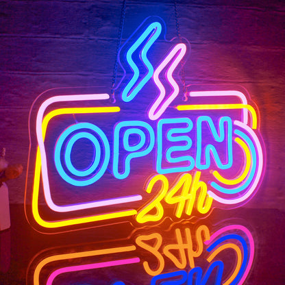 24 Hours Open 5V USB LED Neon Sign - Budget Friendly