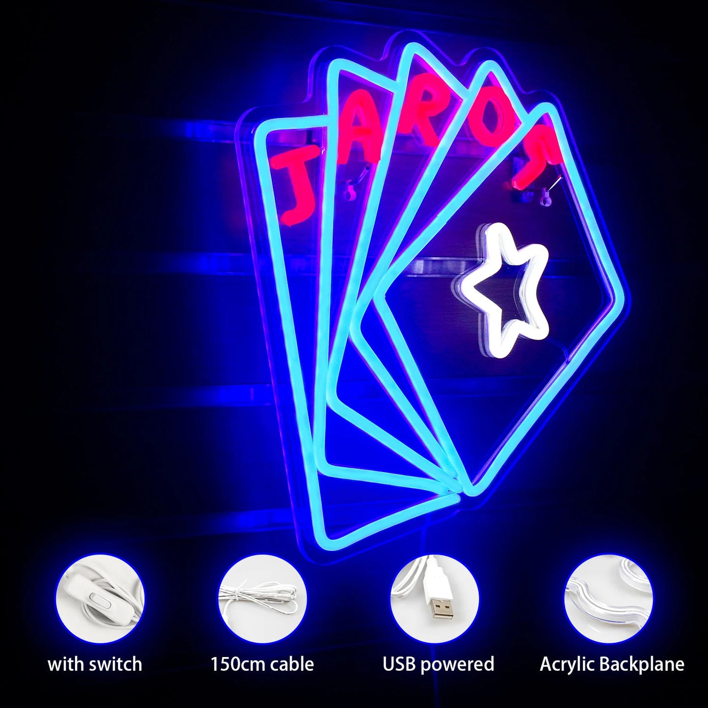 Poker 5V USB LED Neon Sign - Budget Friendly
