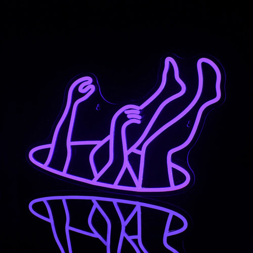 Handen en benen van een vallende figuur – LED-neonbord (5 V USB)