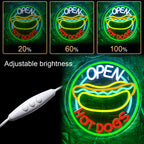 Open Hot Dogs 5V USB LED Neon Sign - Budget Friendly
