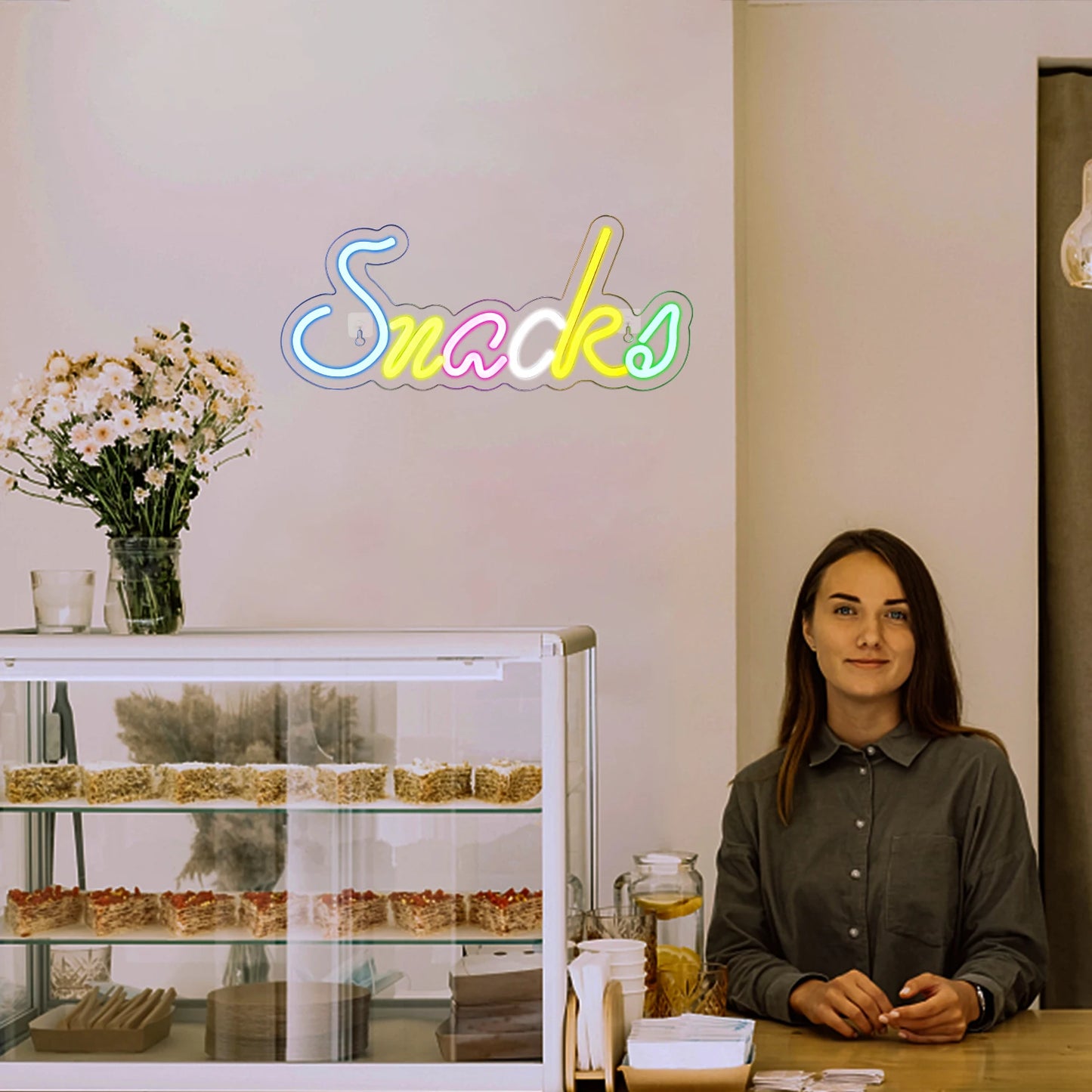 Colorful Snacks 5V USB LED Neon Sign - Budget Friendly