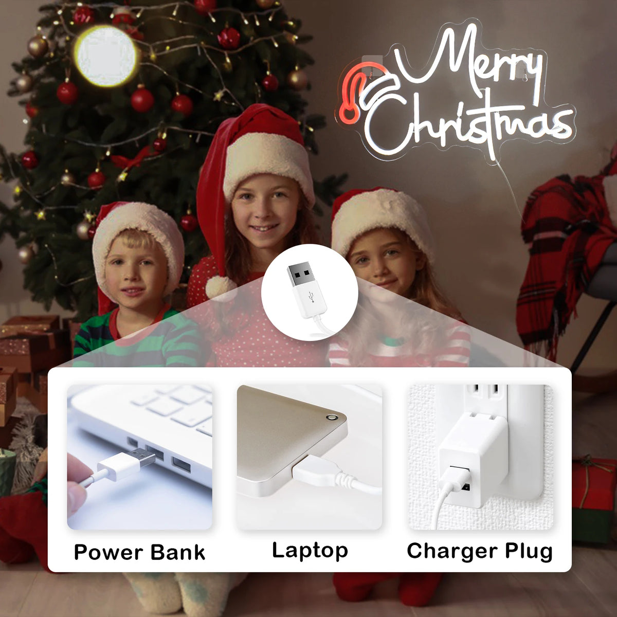 LED Merry Christmas 5V USB LED Neon Sign - Budgetvriendelijk