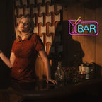 BAR – Cocktailglas met rechthoekige rand – LED-neonreclame (5 V USB)