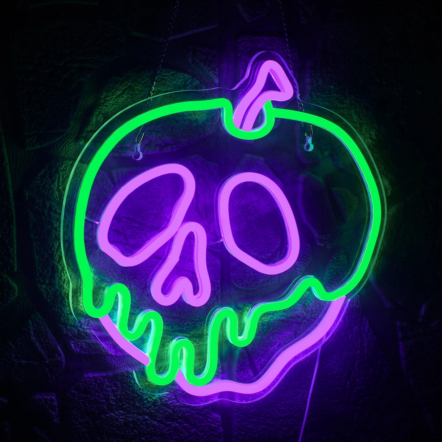 Skull Apple 5V USB LED Neon Sign - Budget Friendly