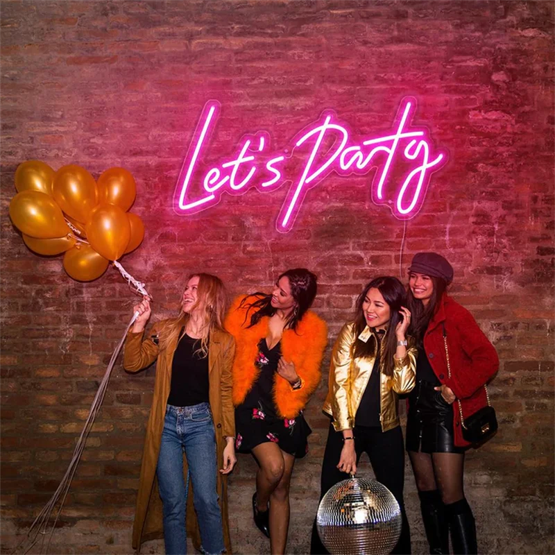 Let's Party 5V USB LED Neon Sign - Budget Friendly
