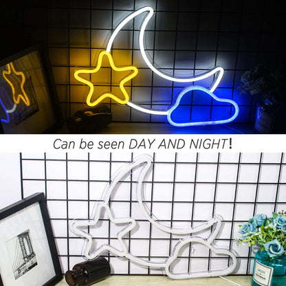 Moon Star 5V USB LED Neon Sign - Budget Friendly