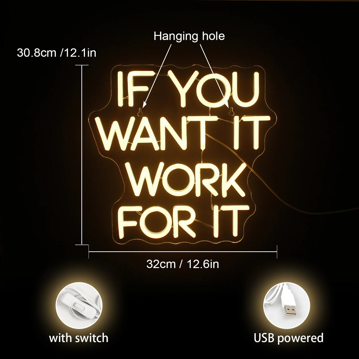 if you want it work for it 5V USB LED Neon Sign - Budget Friendly