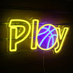 Play – Basketbal in plaats van de A – LED-neonbord (5 V USB)