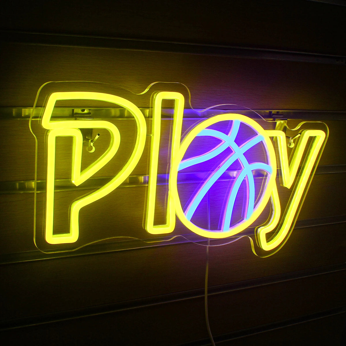 Play – Basketbal in plaats van de A – LED-neonbord (5 V USB)