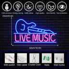 LIVE MUSIC – Gitaar – LED-neonbord (5 V USB)