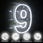 Birthday 0-9 Digital Number 5V USB LED Neon Sign - Budget Friendly