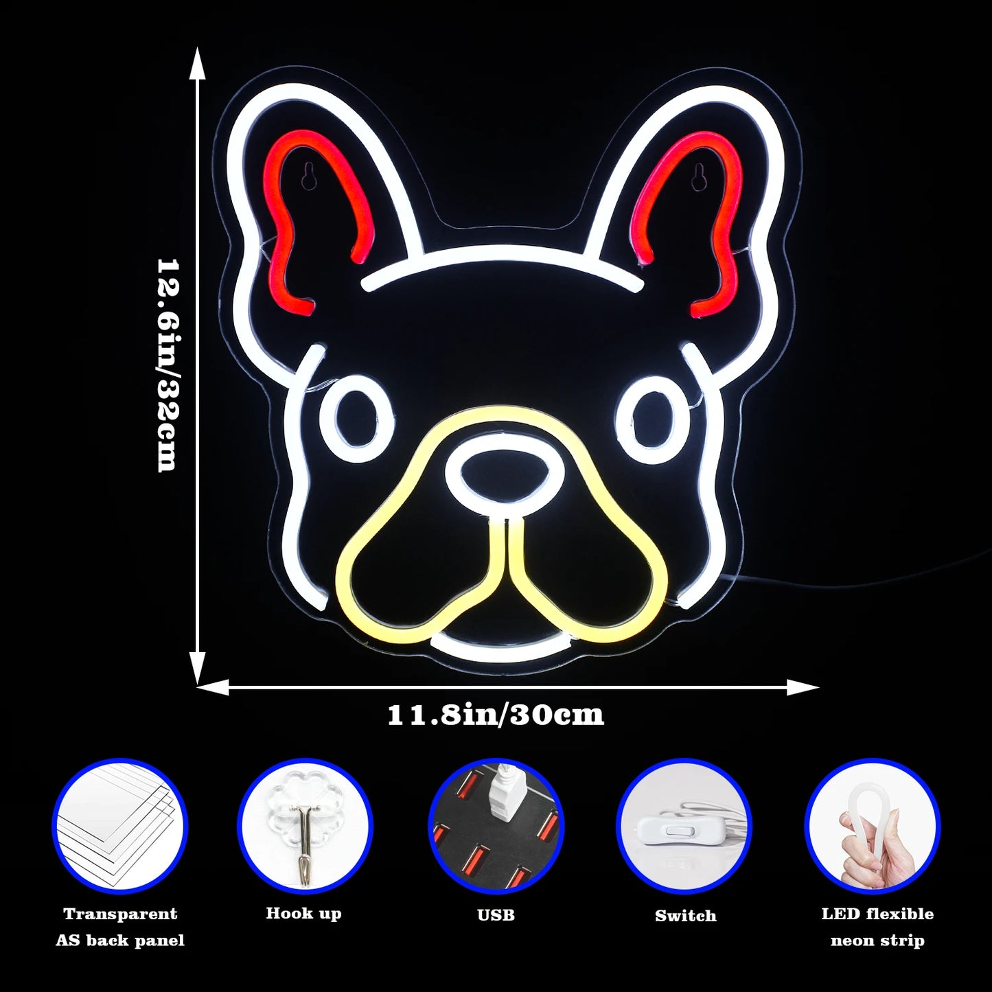 Cute Dog 5V USB LED Neon Sign - Budget Friendly