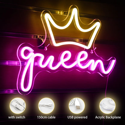Queen 5V USB LED Neon Sign - Budget Friendly