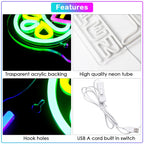 Cocktails Open 5V USB LED Neon Sign - Budget Friendly