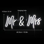 Mr & Mrs 5V USB LED Neon Sign - Budget Friendly