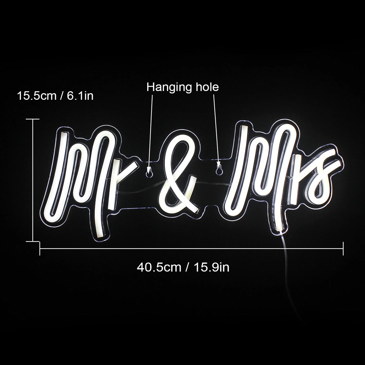 Mr & Mrs 5V USB LED Neon Sign - Budget Friendly