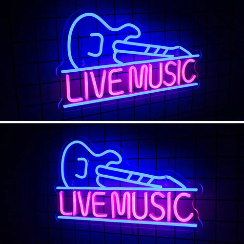 LIVE MUSIC – Gitaar – LED-neonbord (5 V USB)
