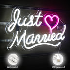 Just Married – Hart – LED-neonbord (5 V USB)