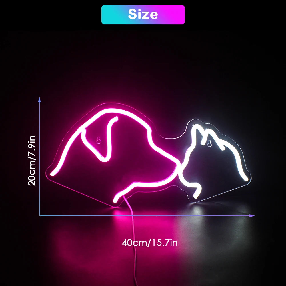 Dog Cat 5V USB LED Neon Sign - Budget Friendly