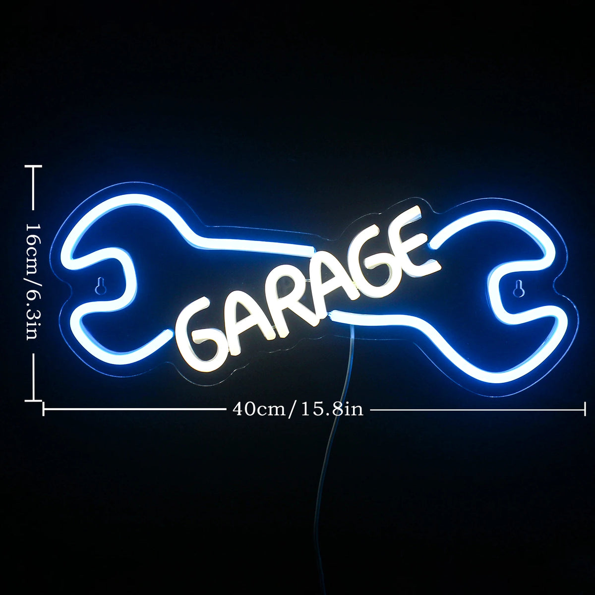 GARAGE – Moersleutel – LED-neonbord (5 V USB)